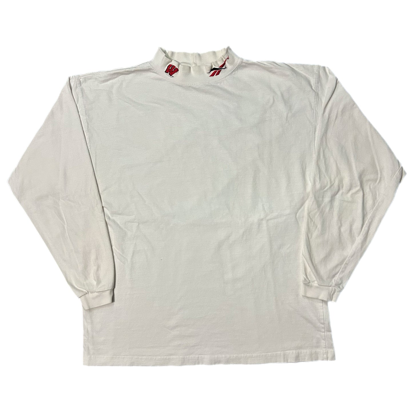 (L) Vintage Reebok Mock Neck Wisconsin Badgers Longsleeve