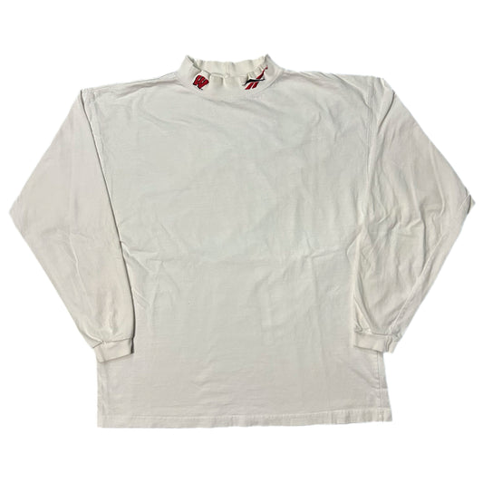 (L) Vintage Reebok Mock Neck Wisconsin Badgers Longsleeve