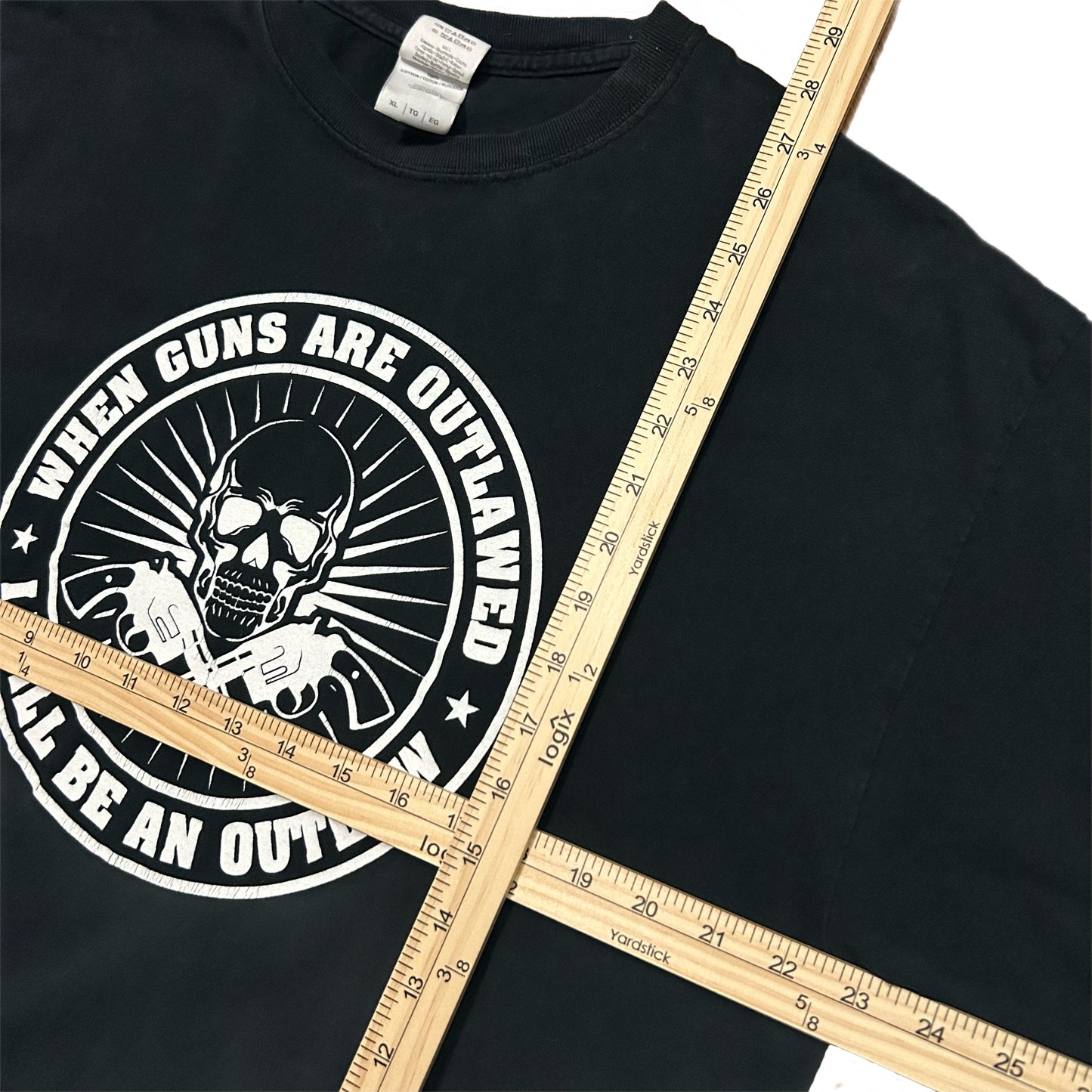 (XL) Y2K Outlawed & Guns Black Tee