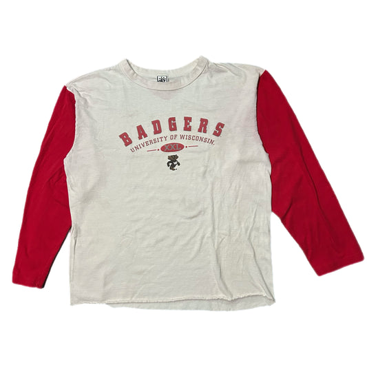 (L) Vintage Wisconsin Badgers Two-Tone Longsleeve