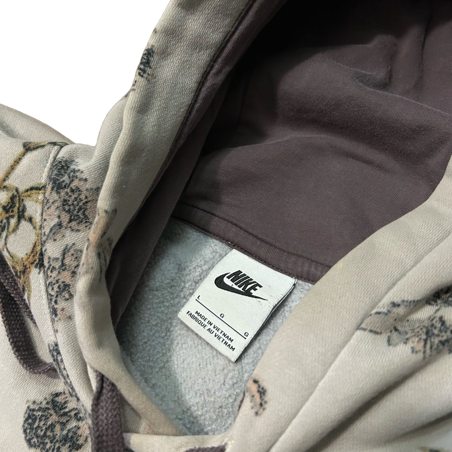 (L) Nike Sportswear Club Floral Print Hoodie