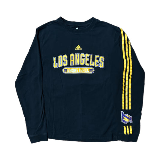 (M) Y2K Adidas Los Angeles Lakers Black Longsleeve