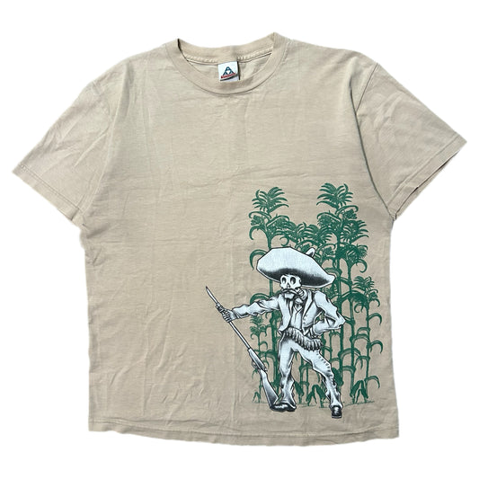 (M) Vintage Skeleton Soldier Beige Tee
