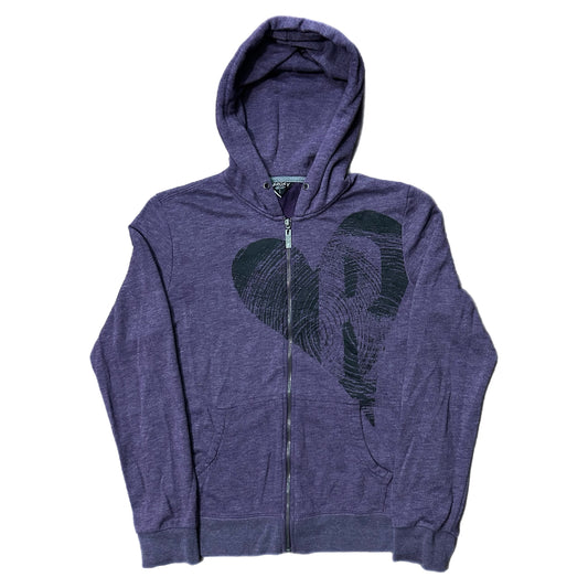 (M) Y2K Woman's Roxy Dark Purple Zip-Up Jacket