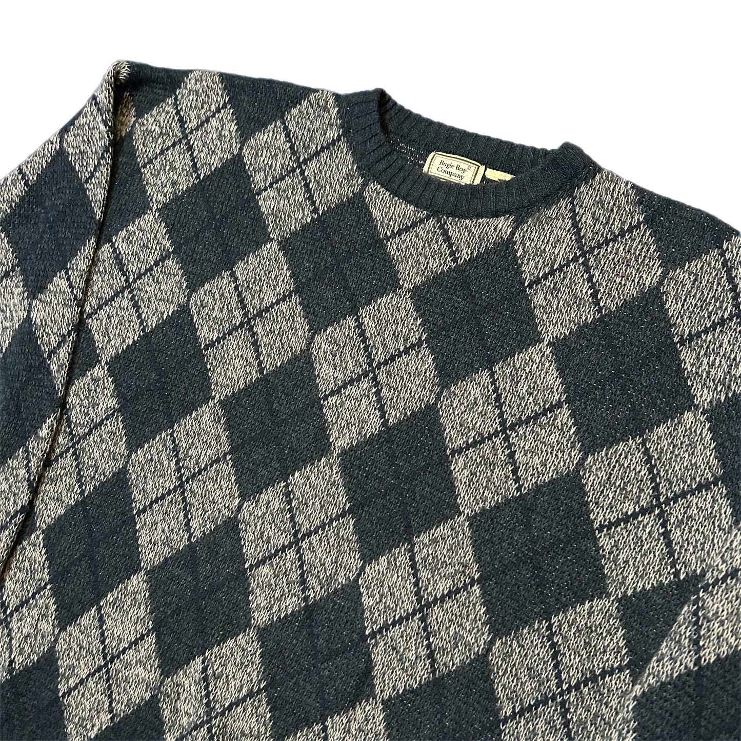 (XL) Vintage Bugle Boy Argyle Sweater