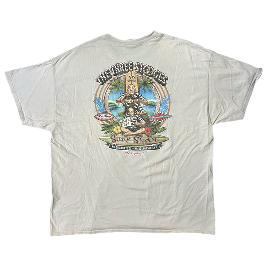 (XXL) Vintage The Three Stooges Knuckleheads Beige Shirt