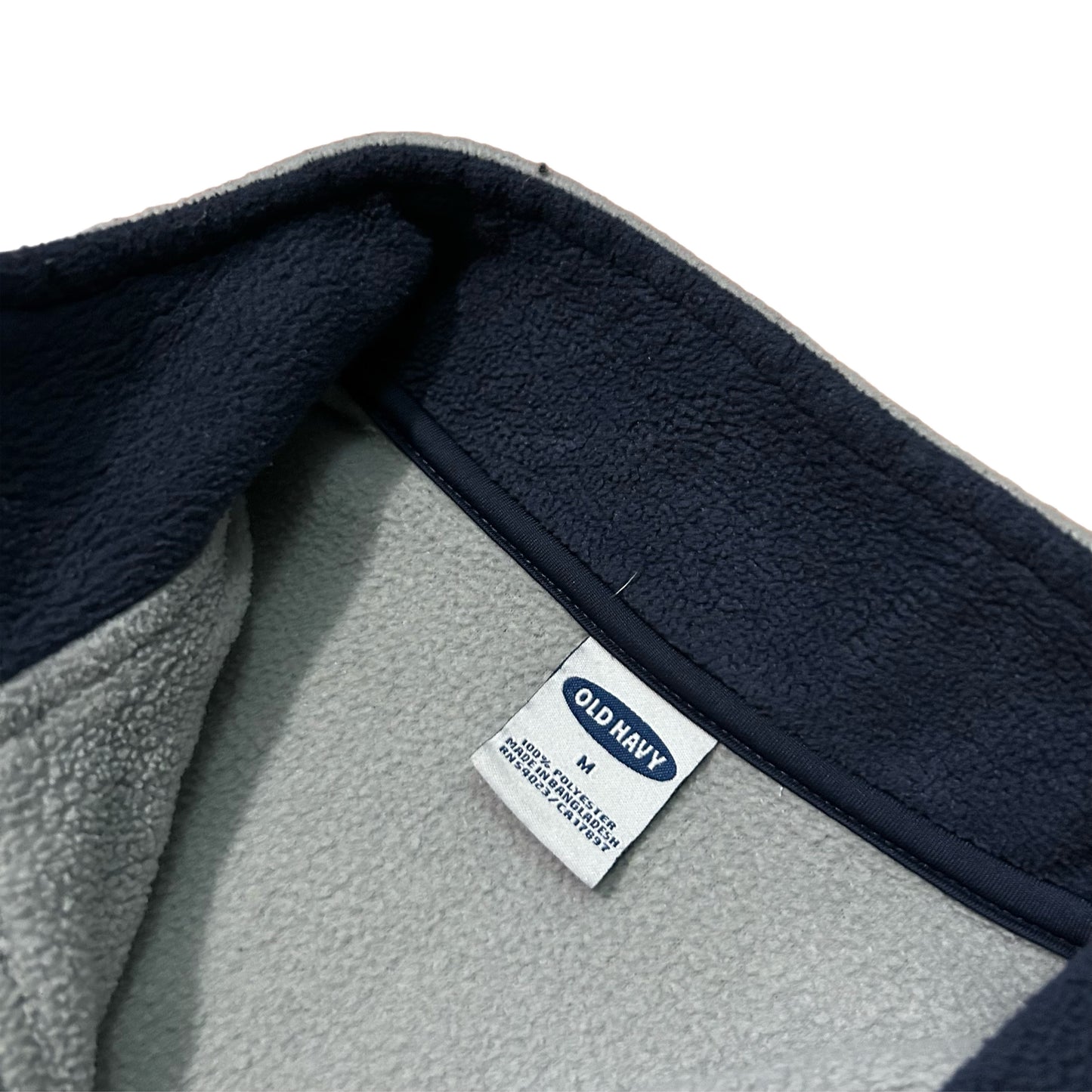 (M) Y2K Old Navy Retro Fleece Grey Quarter-Zip