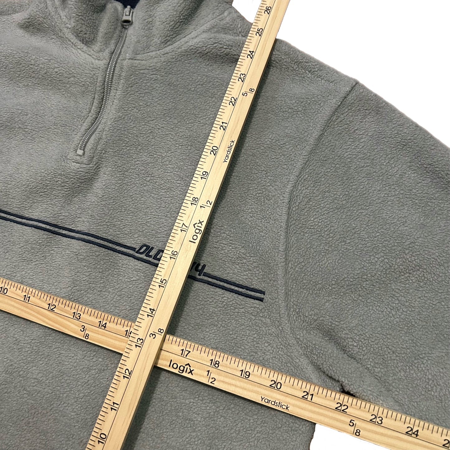 (M) Y2K Old Navy Retro Fleece Grey Quarter-Zip