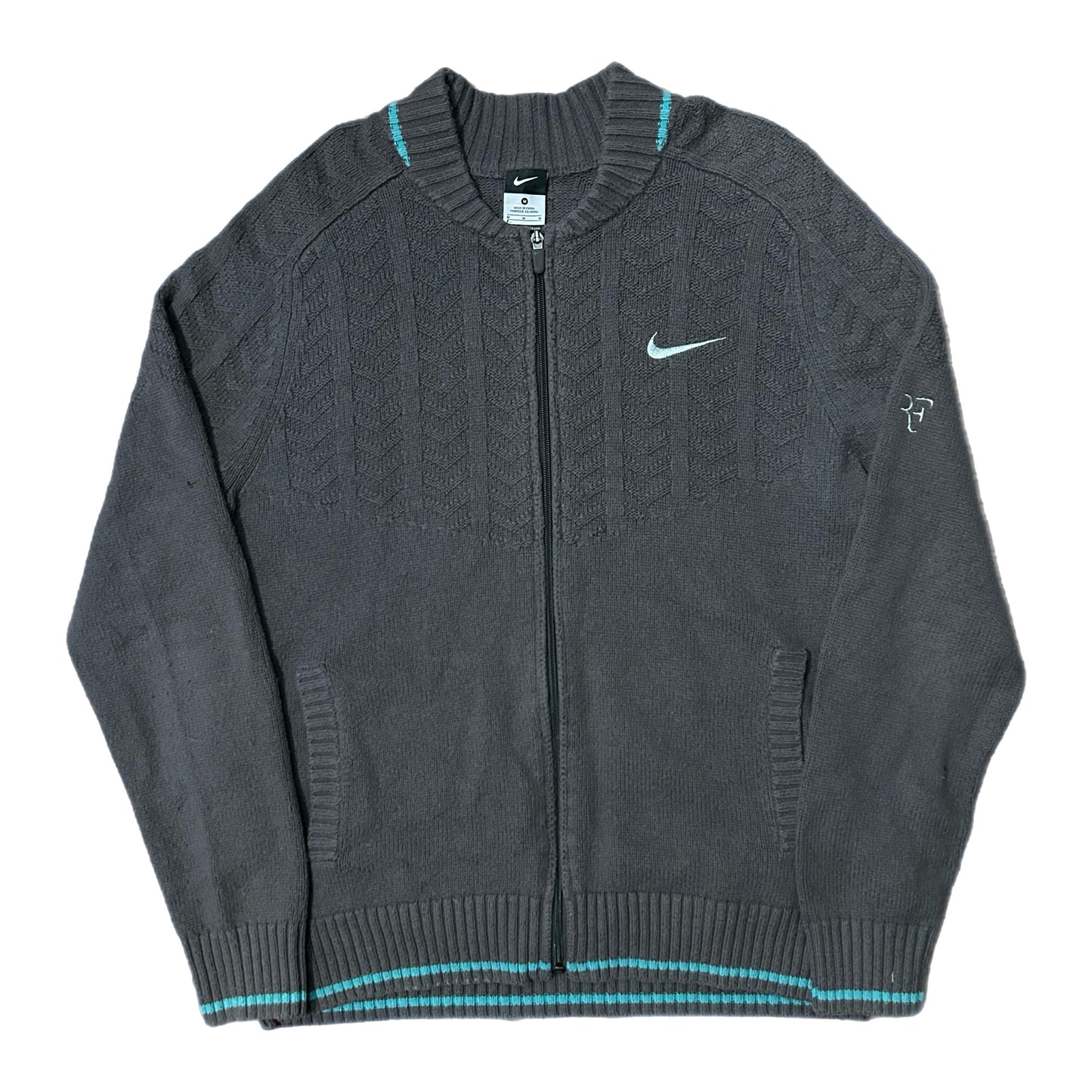 (M) Nike Woven-Knit Teal Zip-Up Jacket
