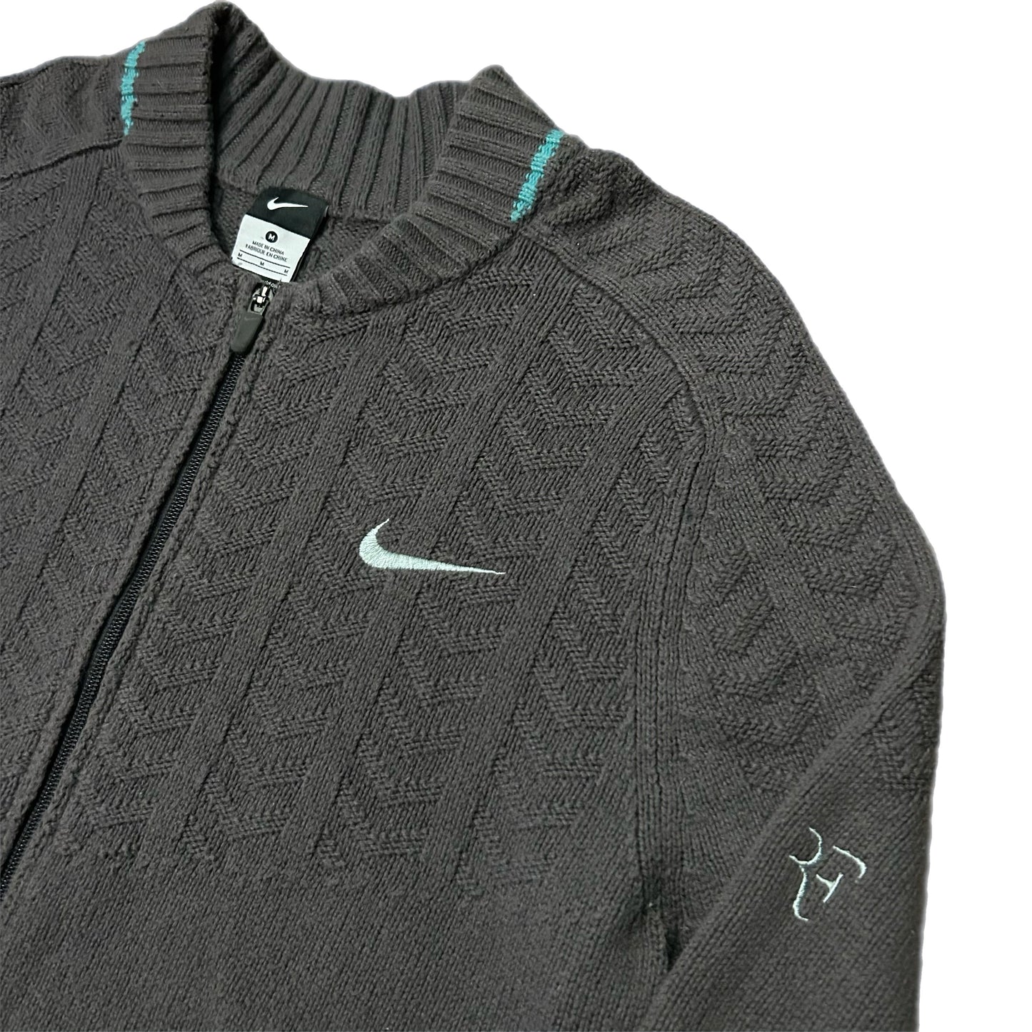 (M) Nike Woven-Knit Teal Zip-Up Jacket