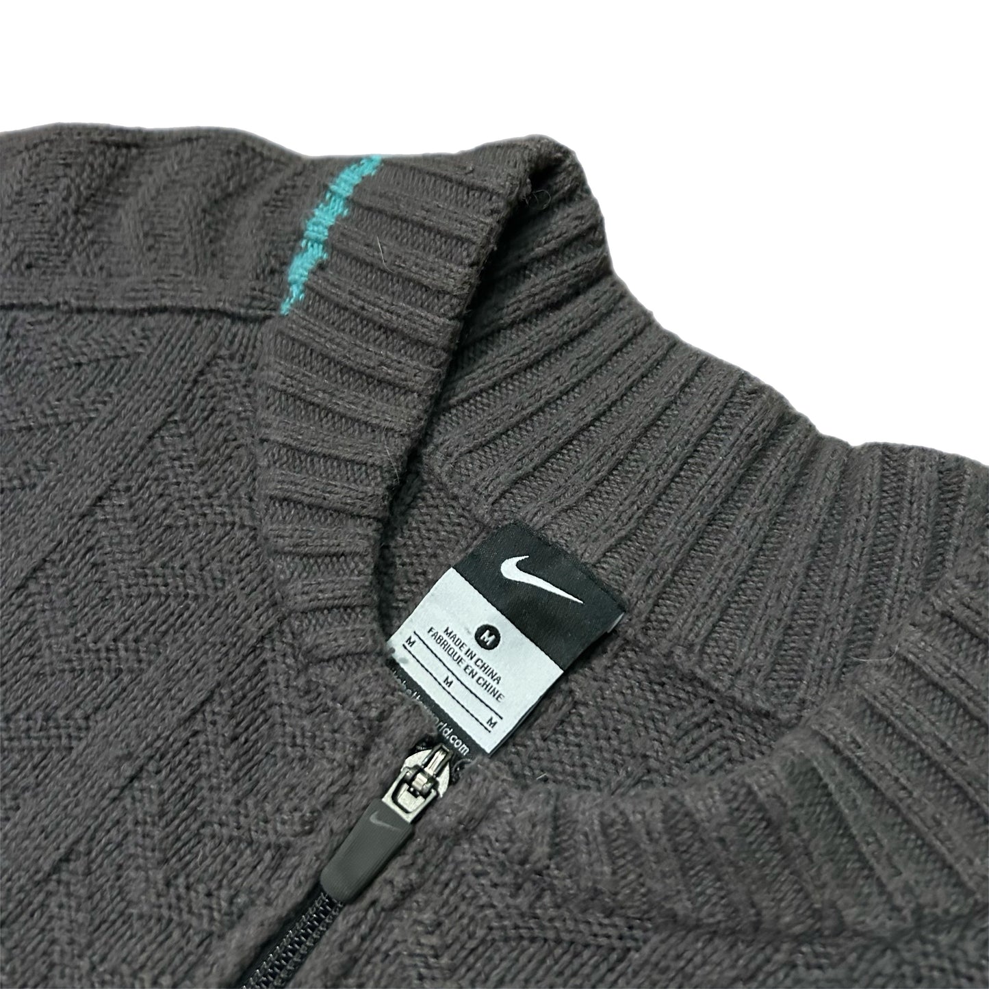 (M) Nike Woven-Knit Teal Zip-Up Jacket