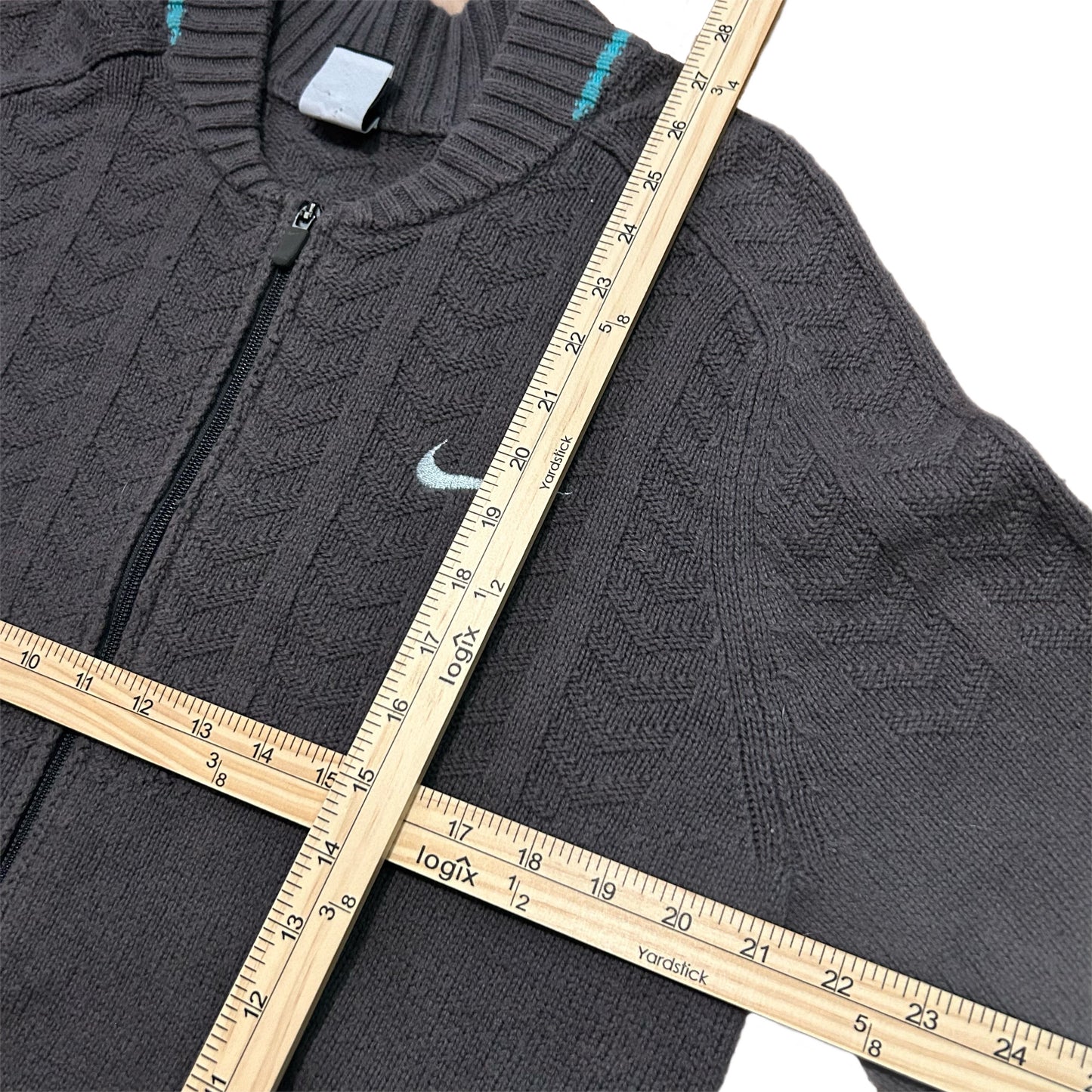 (M) Nike Woven-Knit Teal Zip-Up Jacket