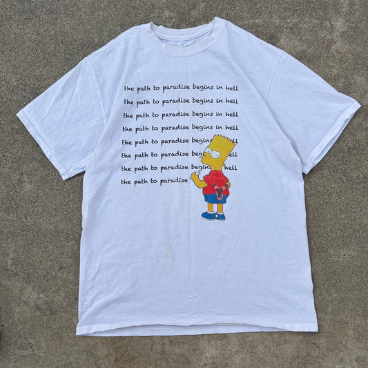 (M) 2000s Bart Simpson 'The Path to Paradise begins in Hell' Shirt