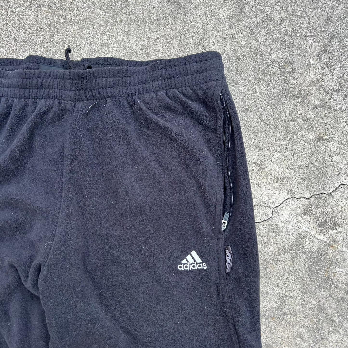 (S/M) 2000s Adidas Ankle Zip Black Sweatpants