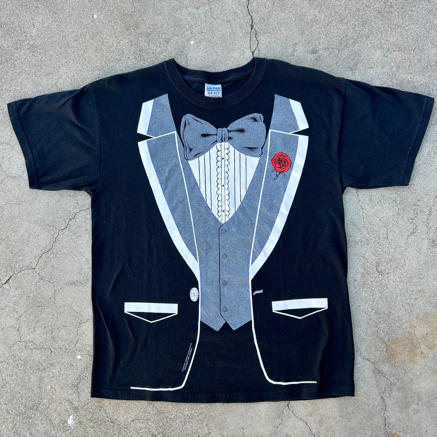 (L) Vintage 1980 Black Tuxedo T-Shirt
