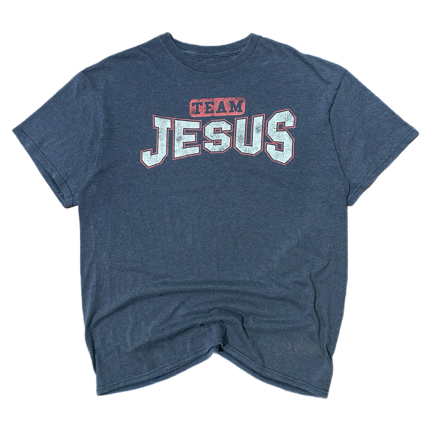 (L) Vintage Team Jesus Washed Navy Shirt