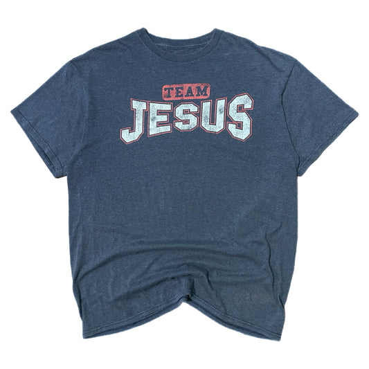 (L) Vintage Team Jesus Washed Navy Shirt