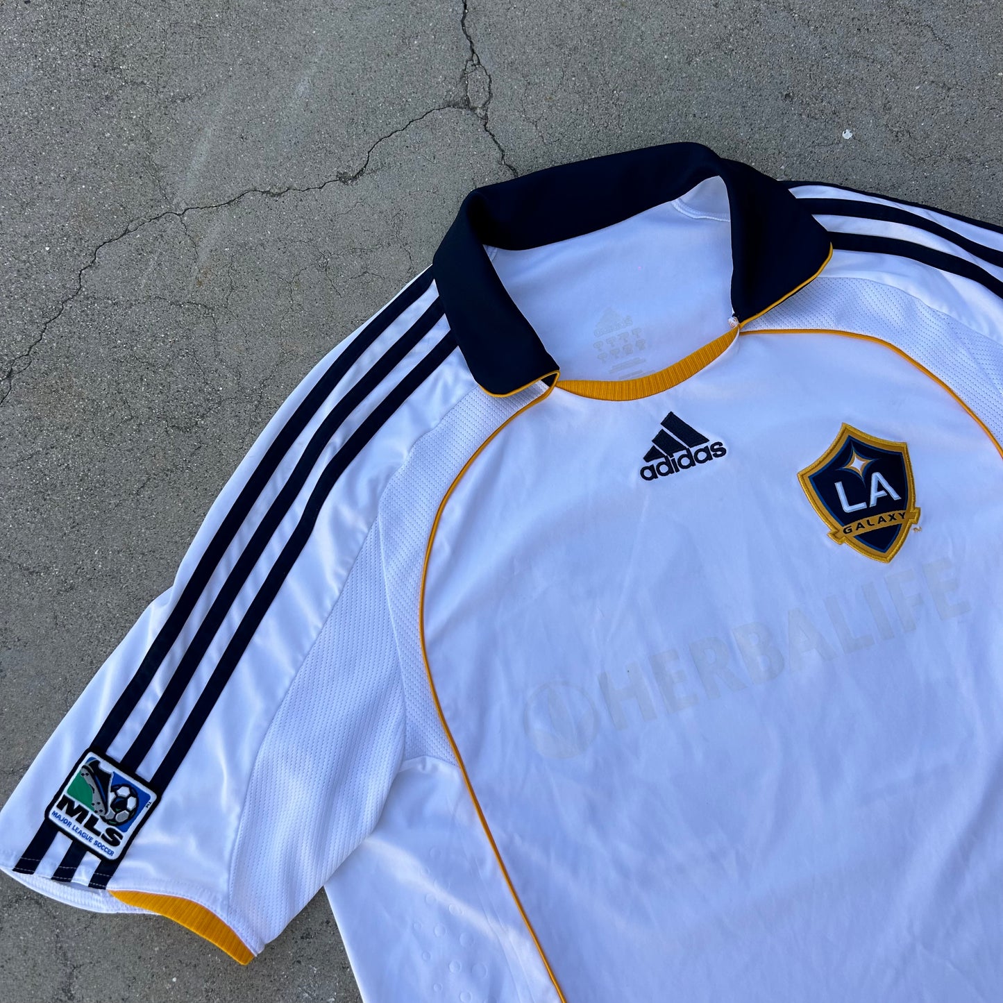 (L) Vintage Adidas LA Galaxy Herbalife Jersey