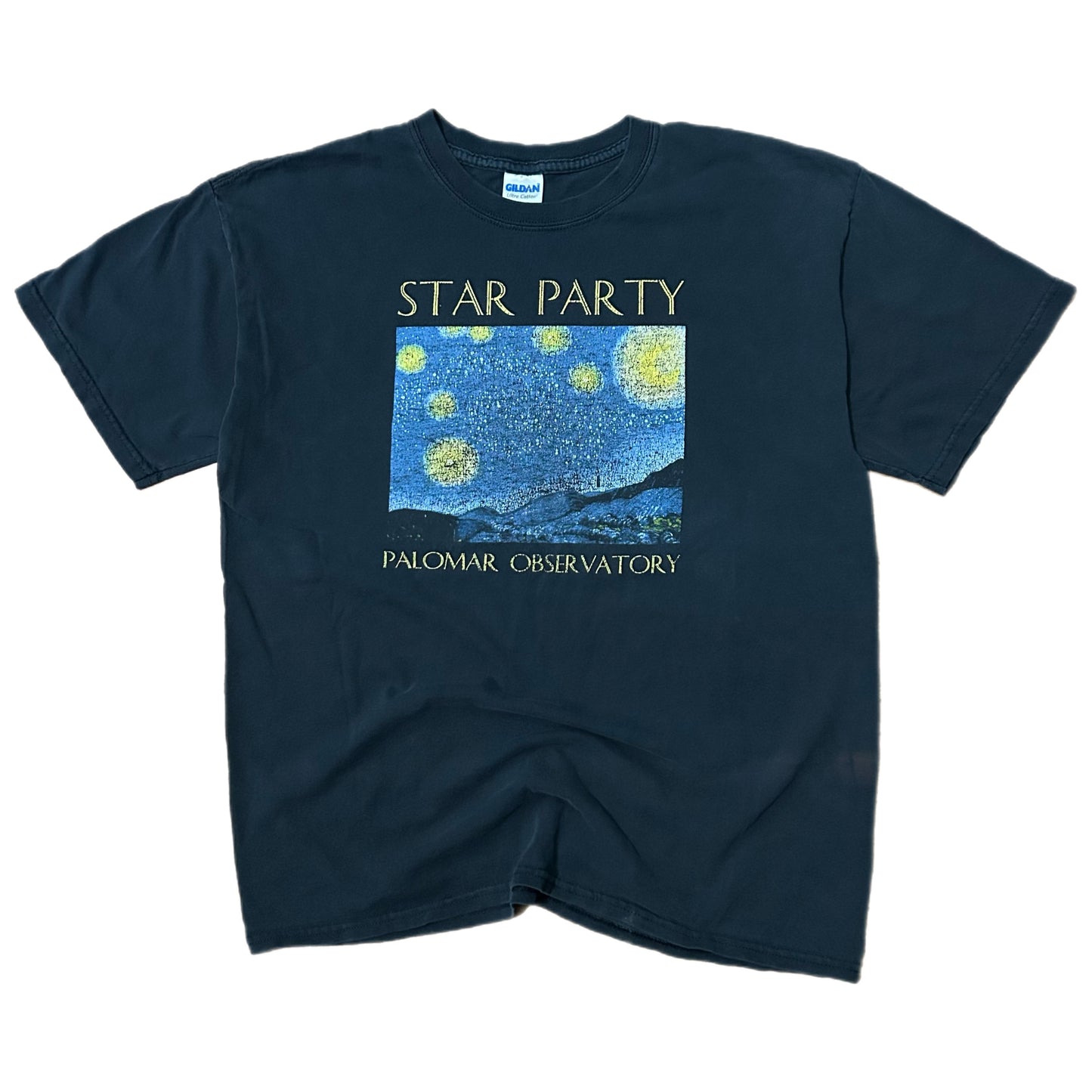 (L) Vintage Star Party Astronomy Black T-Shirt