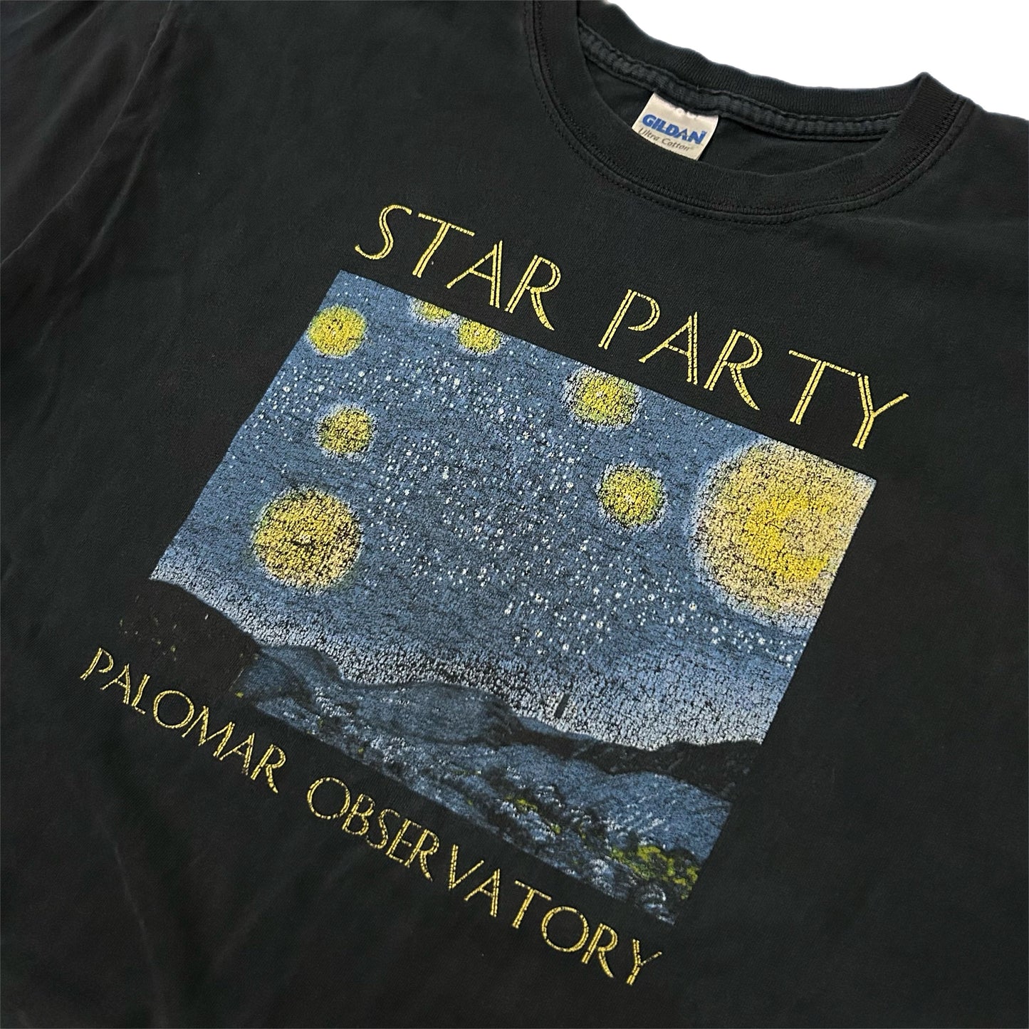 (L) Vintage Star Party Astronomy Black T-Shirt