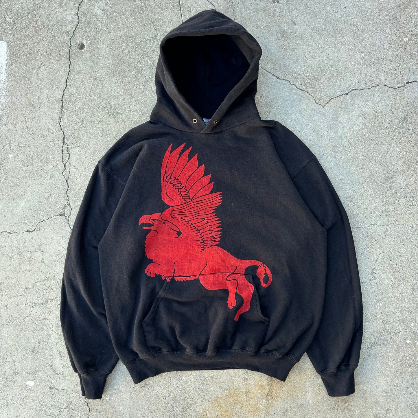 (M) Vintage Hippogriff Black Hoodie