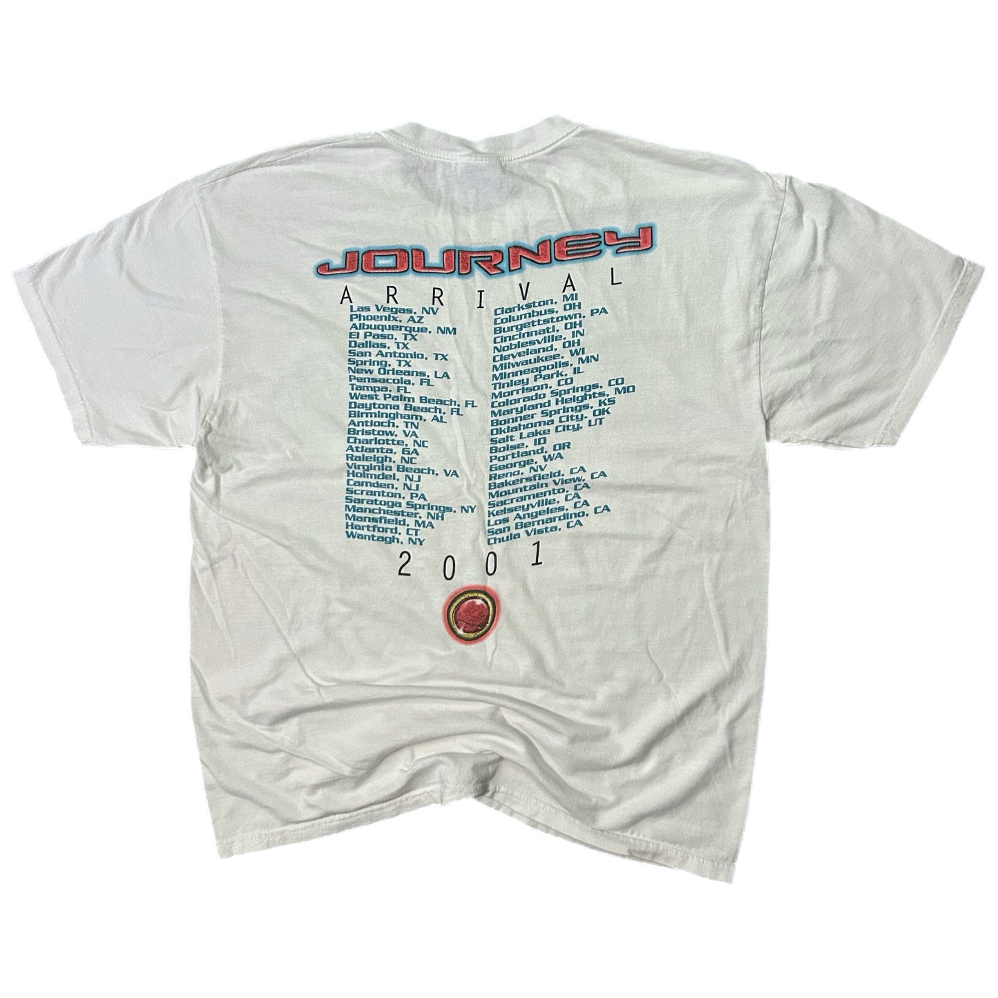 (L) 2001 Journey Arrival Tour White T-Shirt