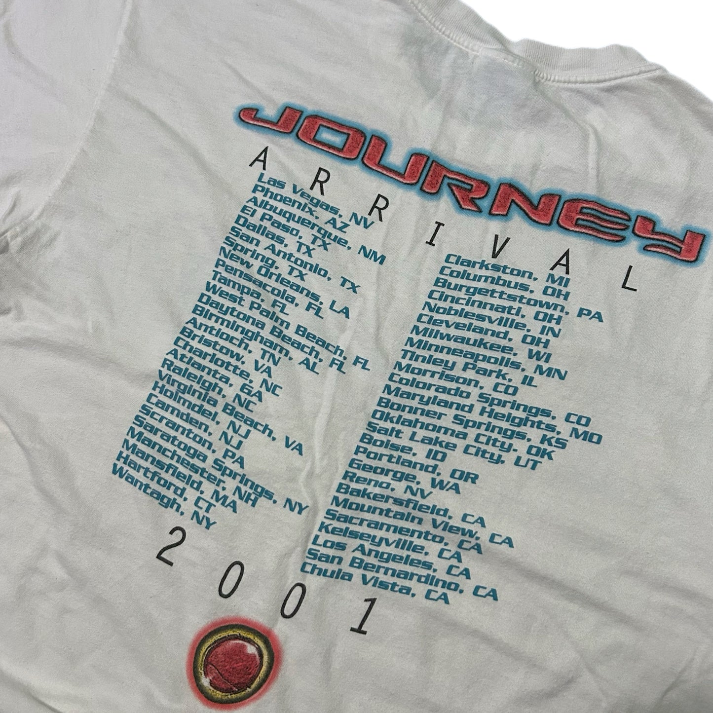 (L) 2001 Journey Arrival Tour White T-Shirt
