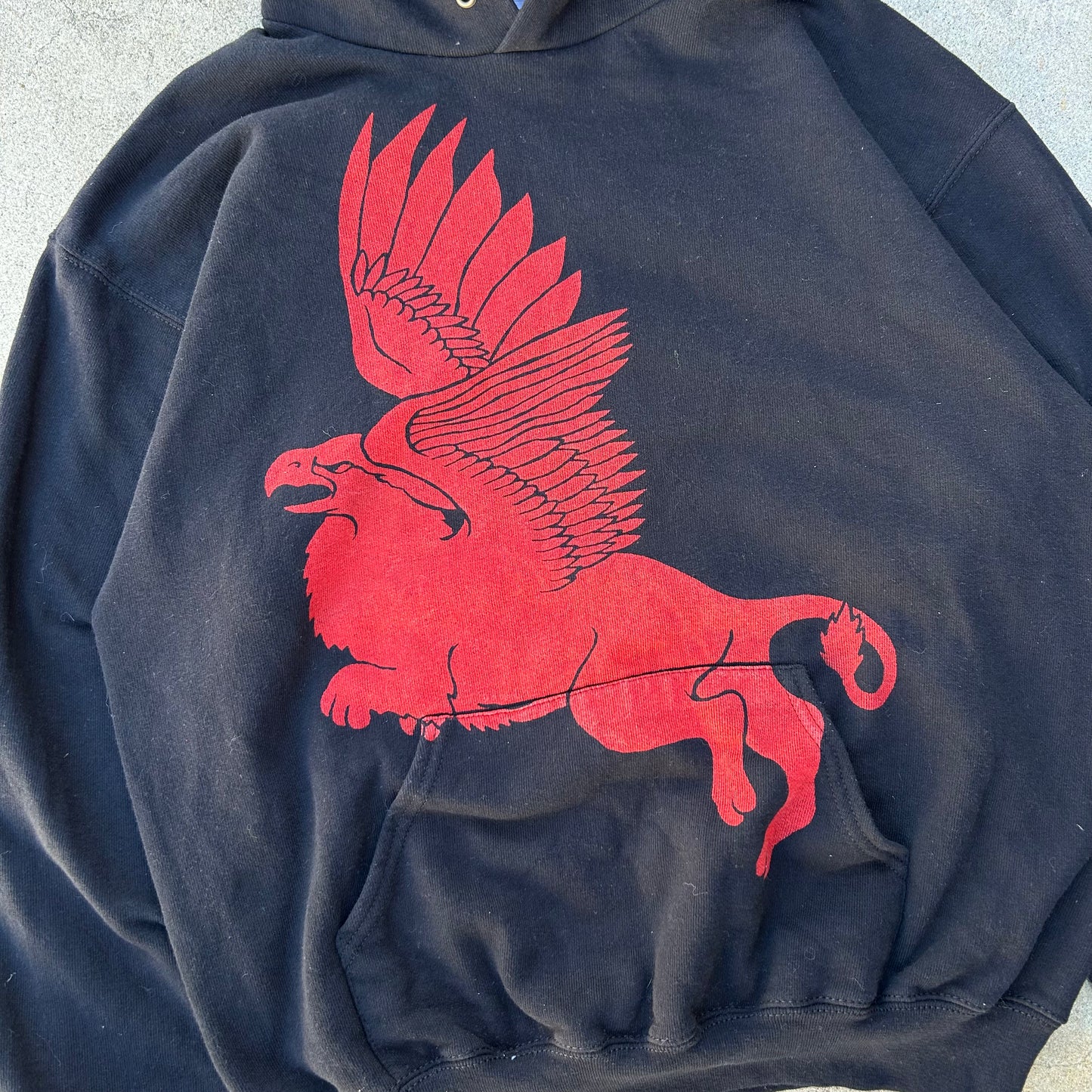 (M) Vintage Hippogriff Black Hoodie