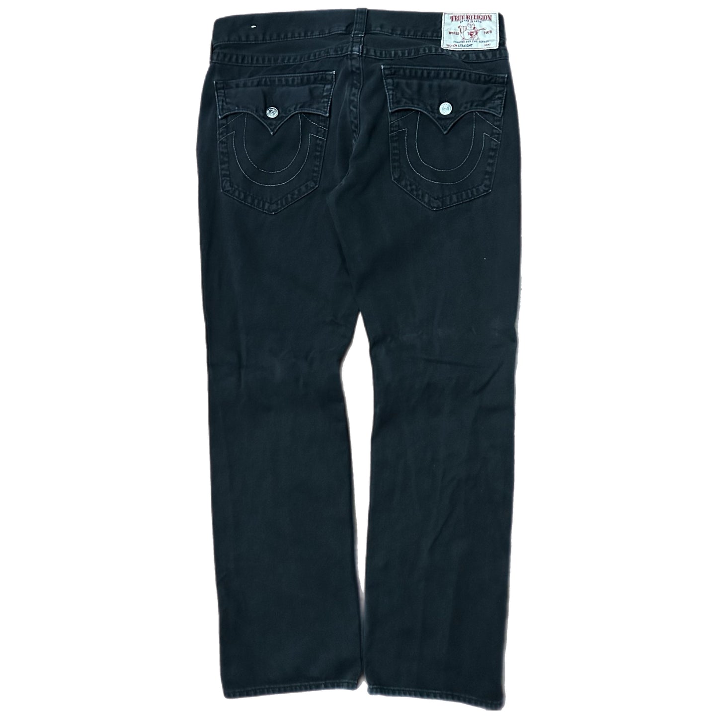 (36) True Religion Bootcut Black Denim Jeans