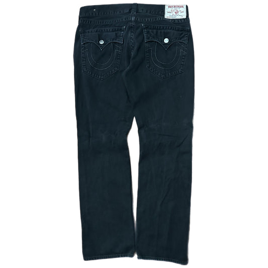 (36) True Religion Bootcut Black Denim Jeans