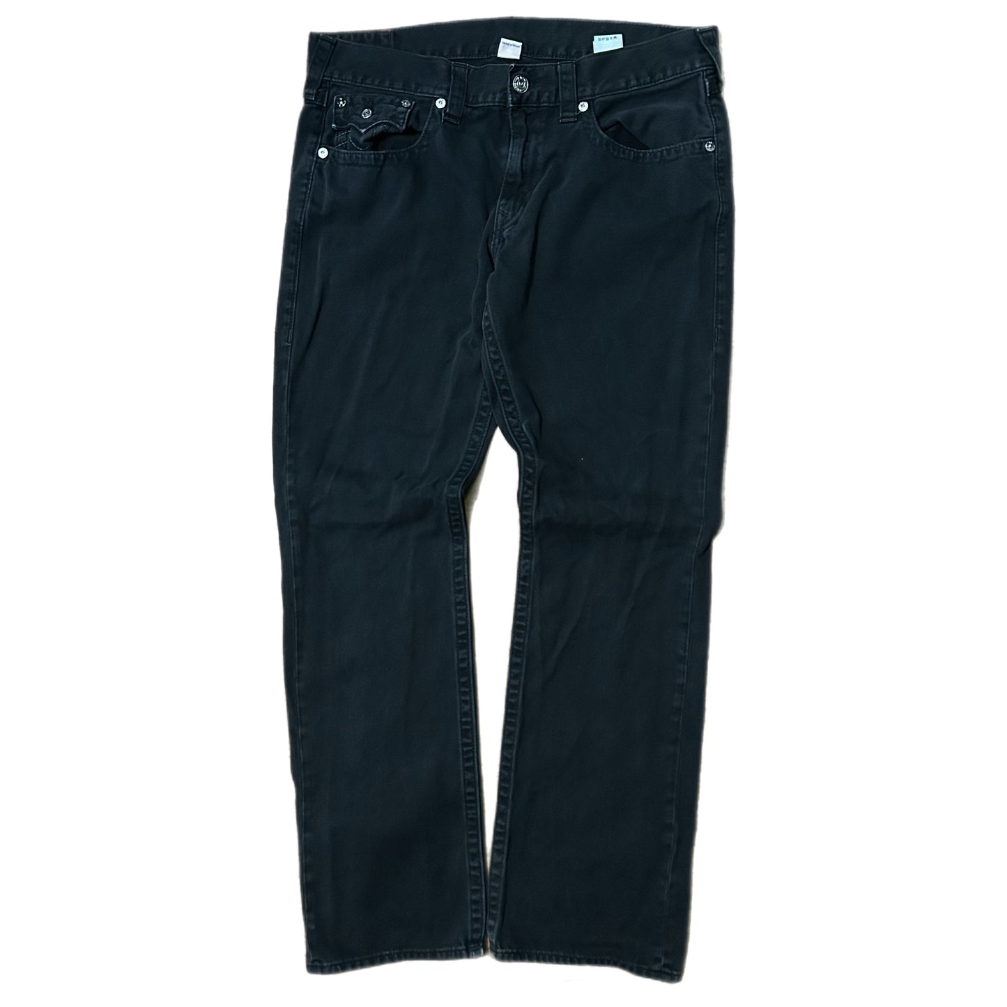 (36) True Religion Bootcut Black Denim Jeans