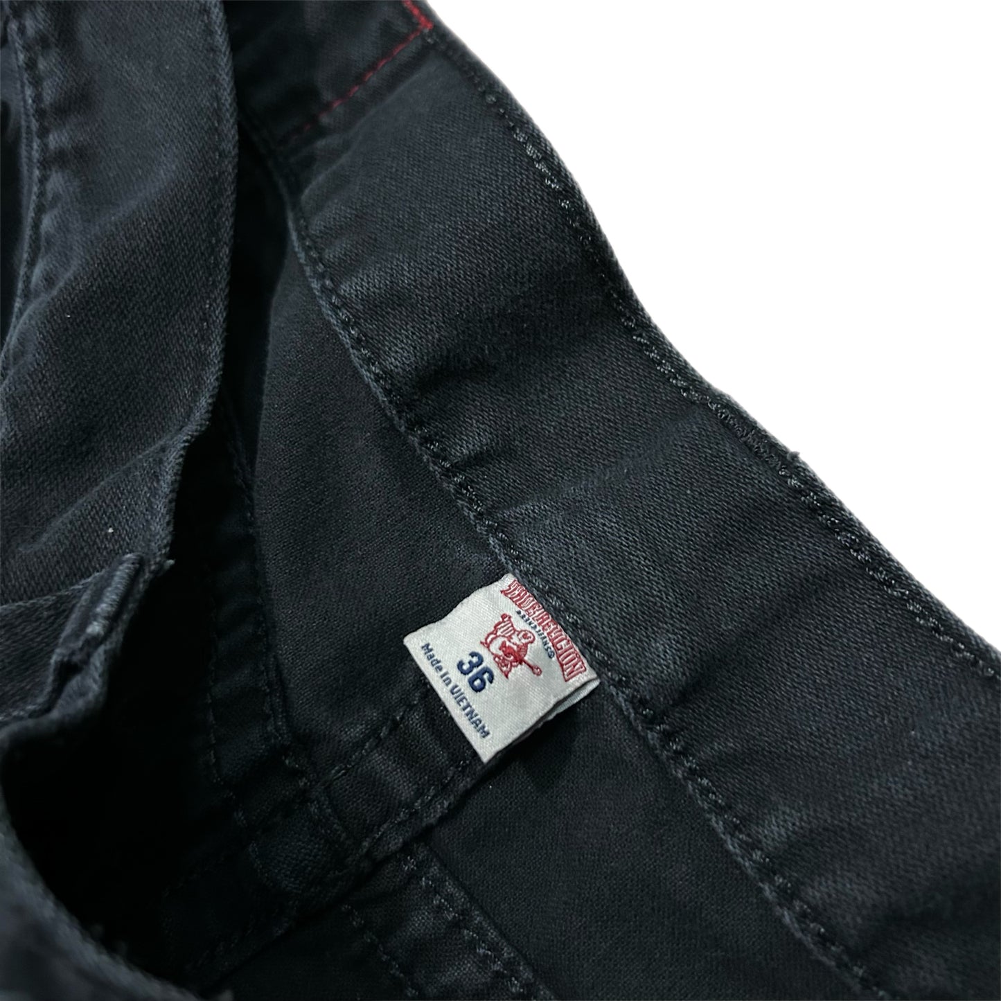 (36) True Religion Bootcut Black Denim Jeans