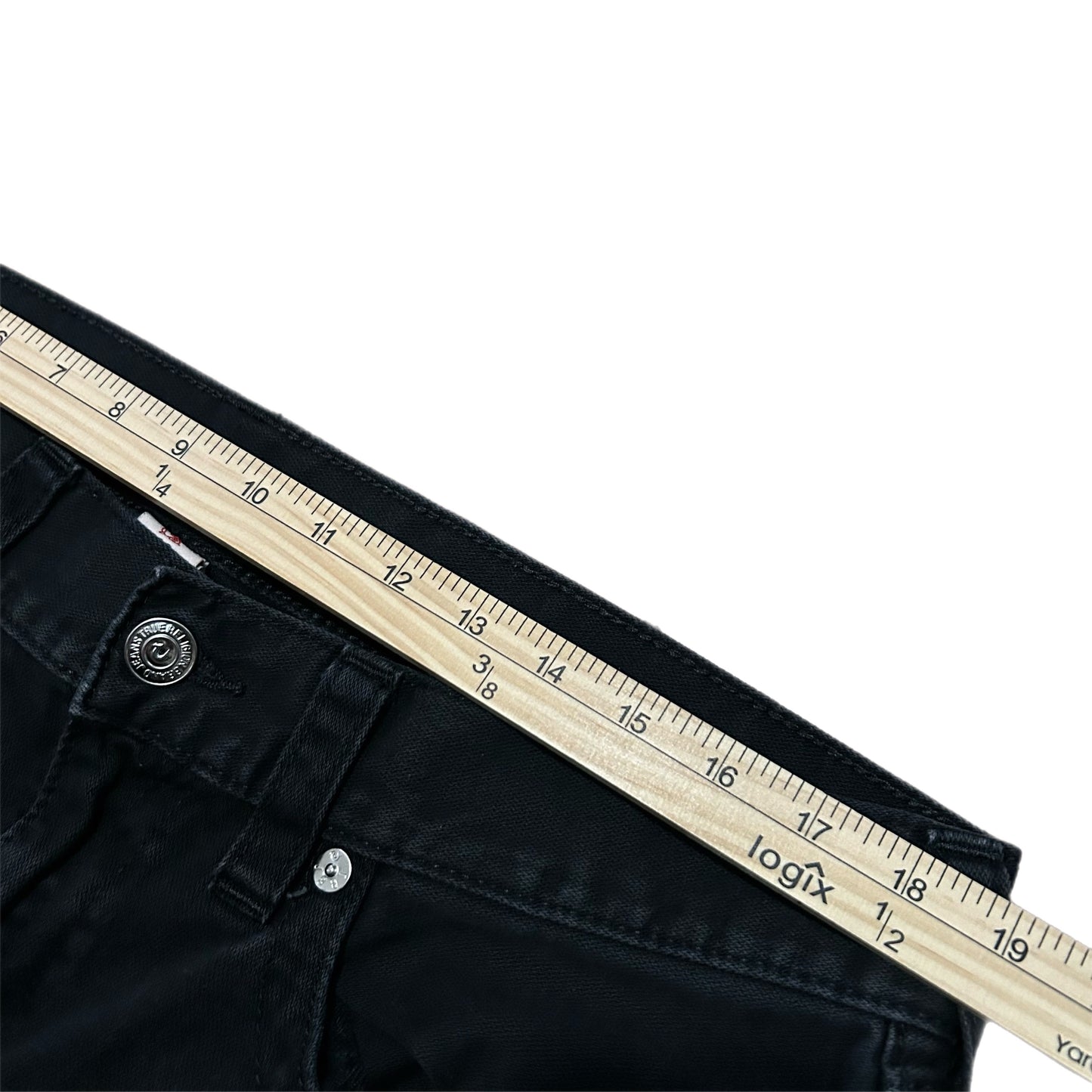 (36) True Religion Bootcut Black Denim Jeans