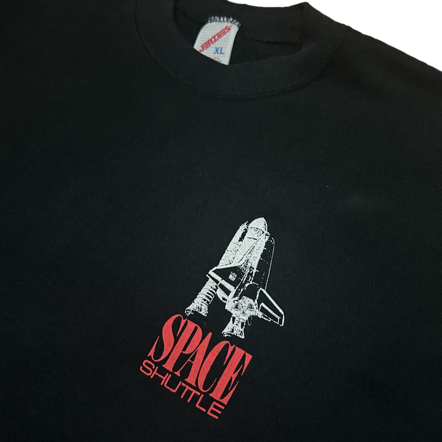 (XL) 90s Space Shuttle Black Crewneck