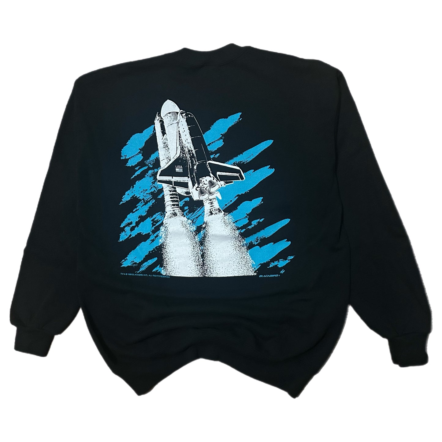 (XL) 90s Space Shuttle Black Crewneck