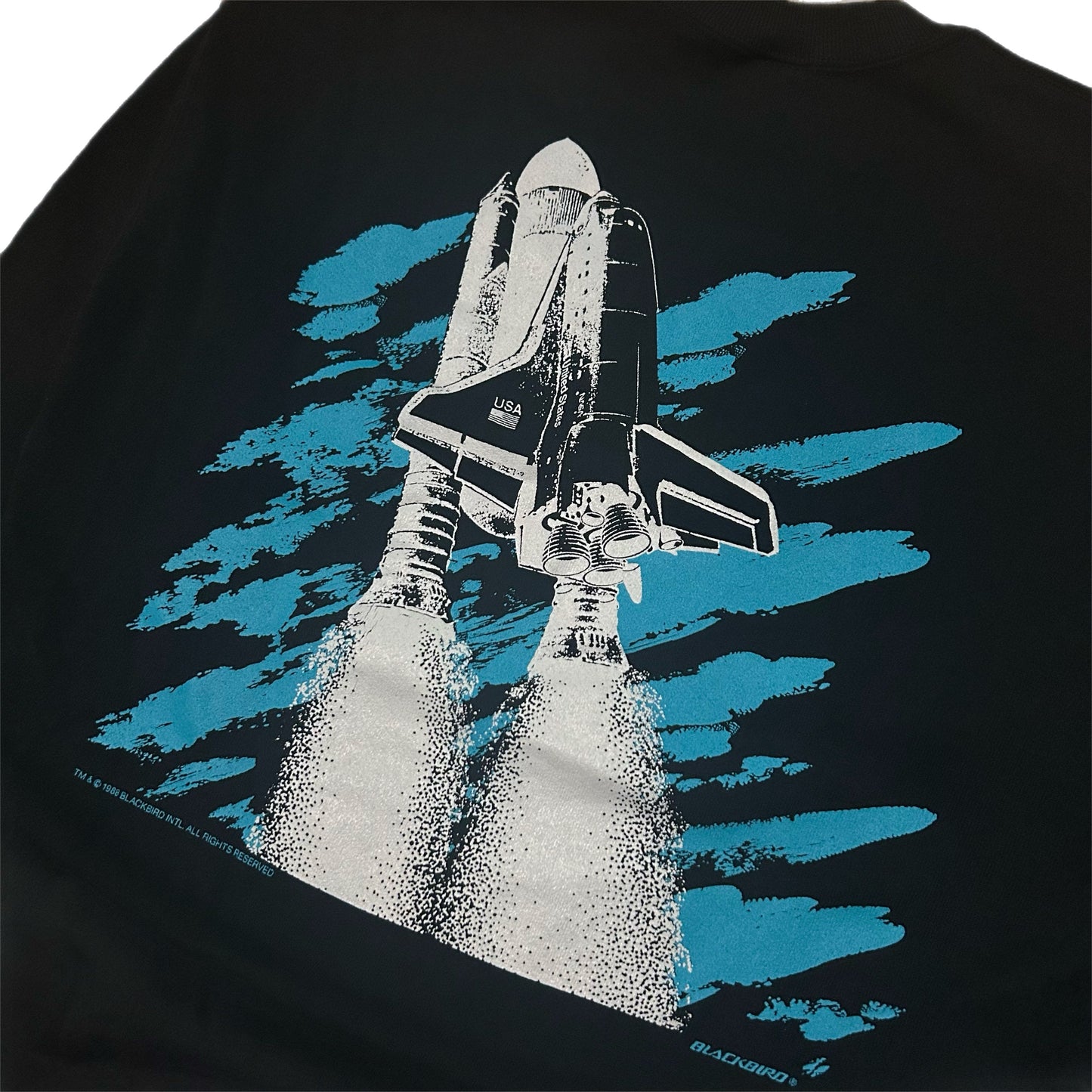 (XL) 90s Space Shuttle Black Crewneck