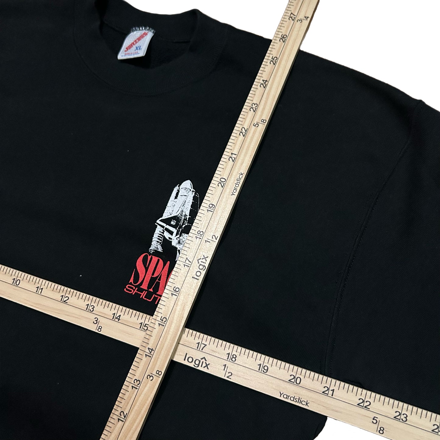 (XL) 90s Space Shuttle Black Crewneck