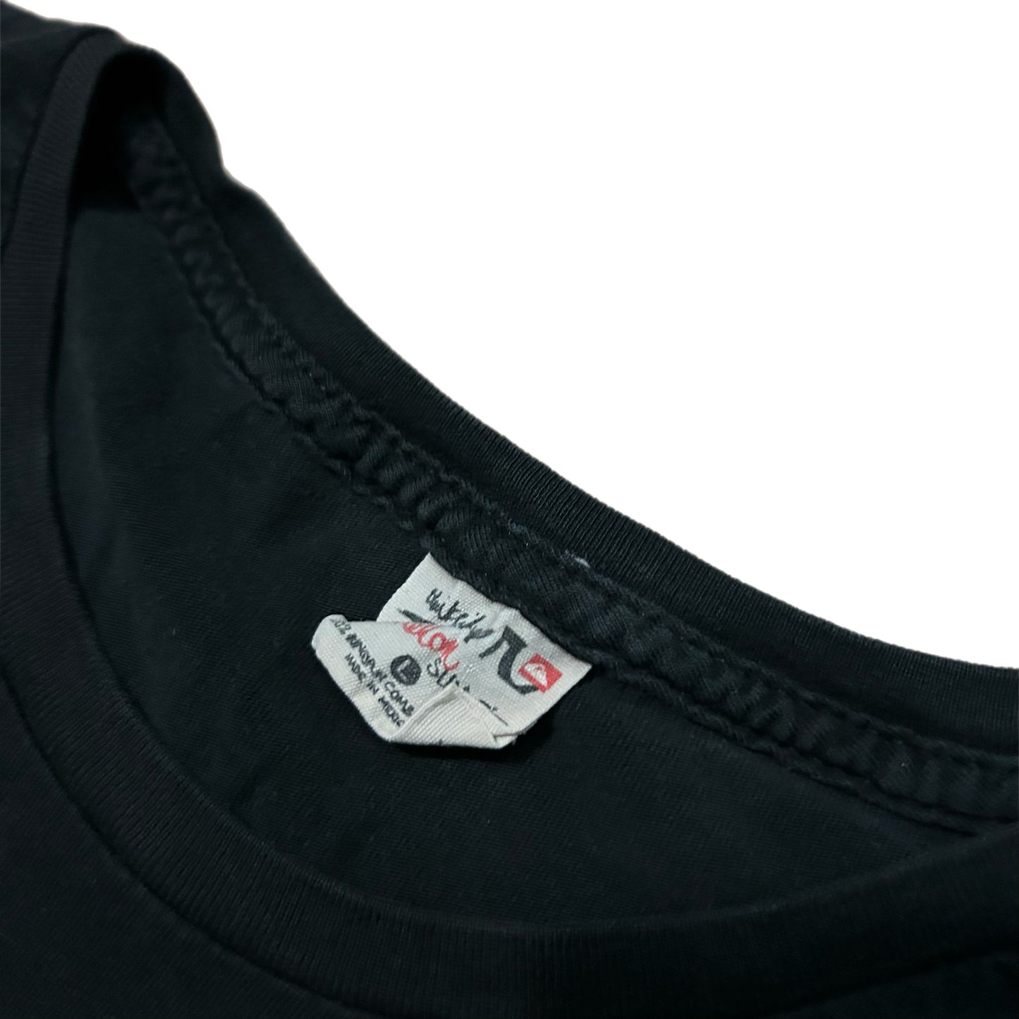 (L) 2000s Quicksilver Multi-Colored Logo Black T-Shirt