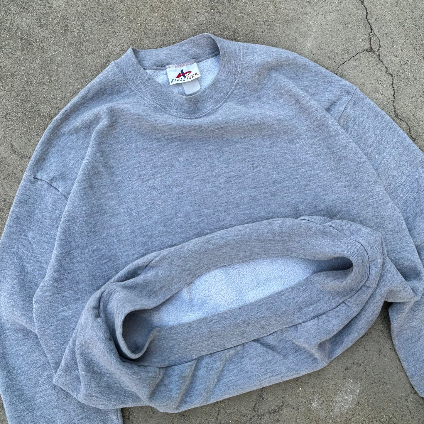 (L/XL) Vintage Athletech Gray Crewneck