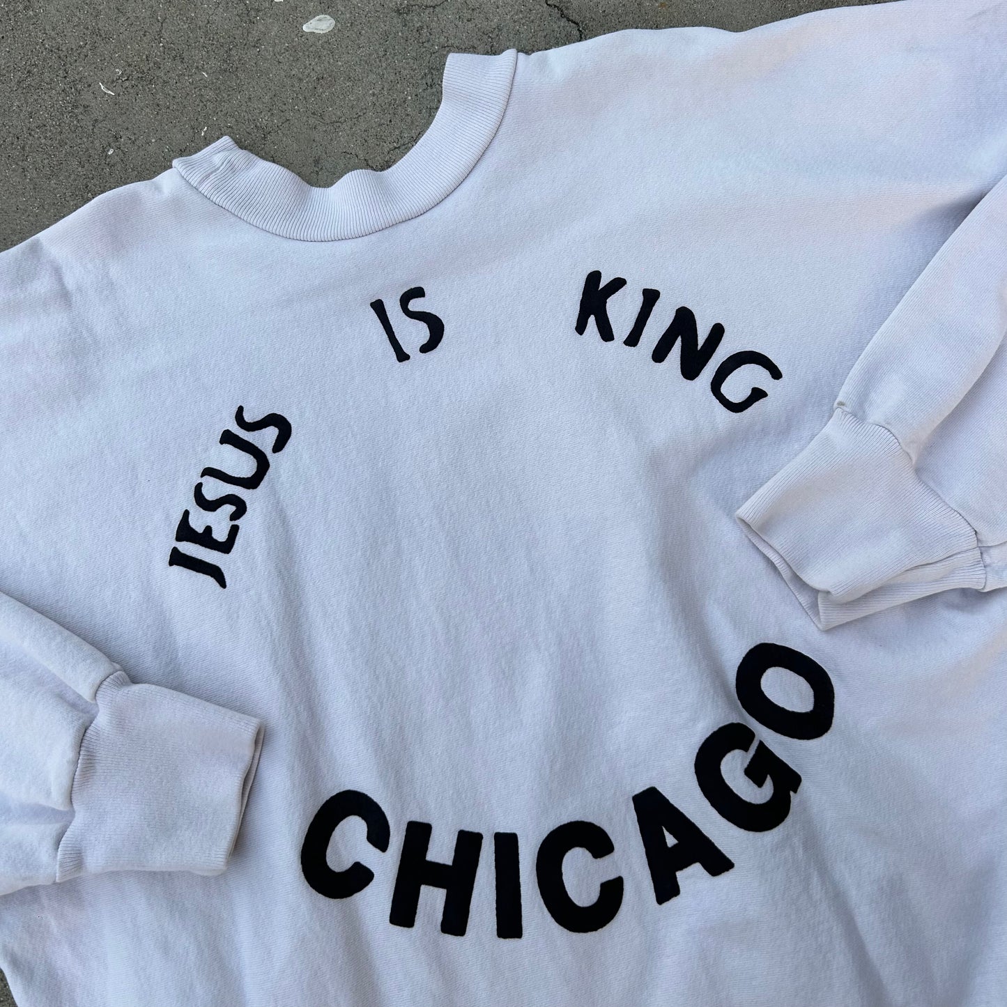 ( XL) Kanye West 'Jesus Is King' Chicago White Crewneck