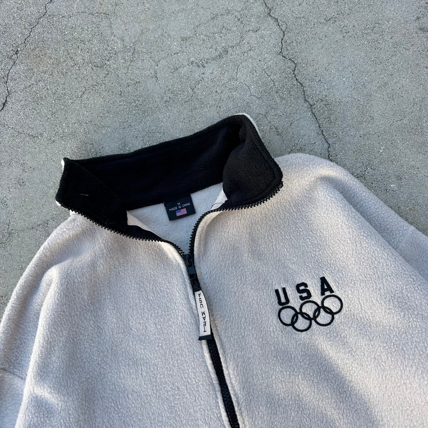 (M) Vintage USA Olympics Beige Fleece