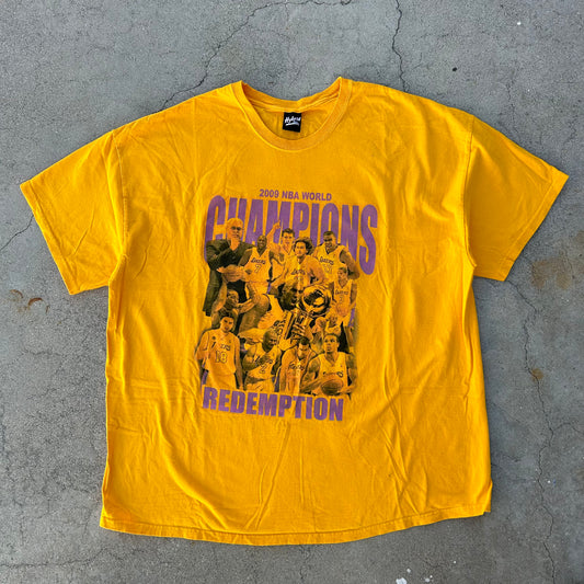 (XXL) 2009 Los Angeles Lakers Champions Redemption Yellow Shirt