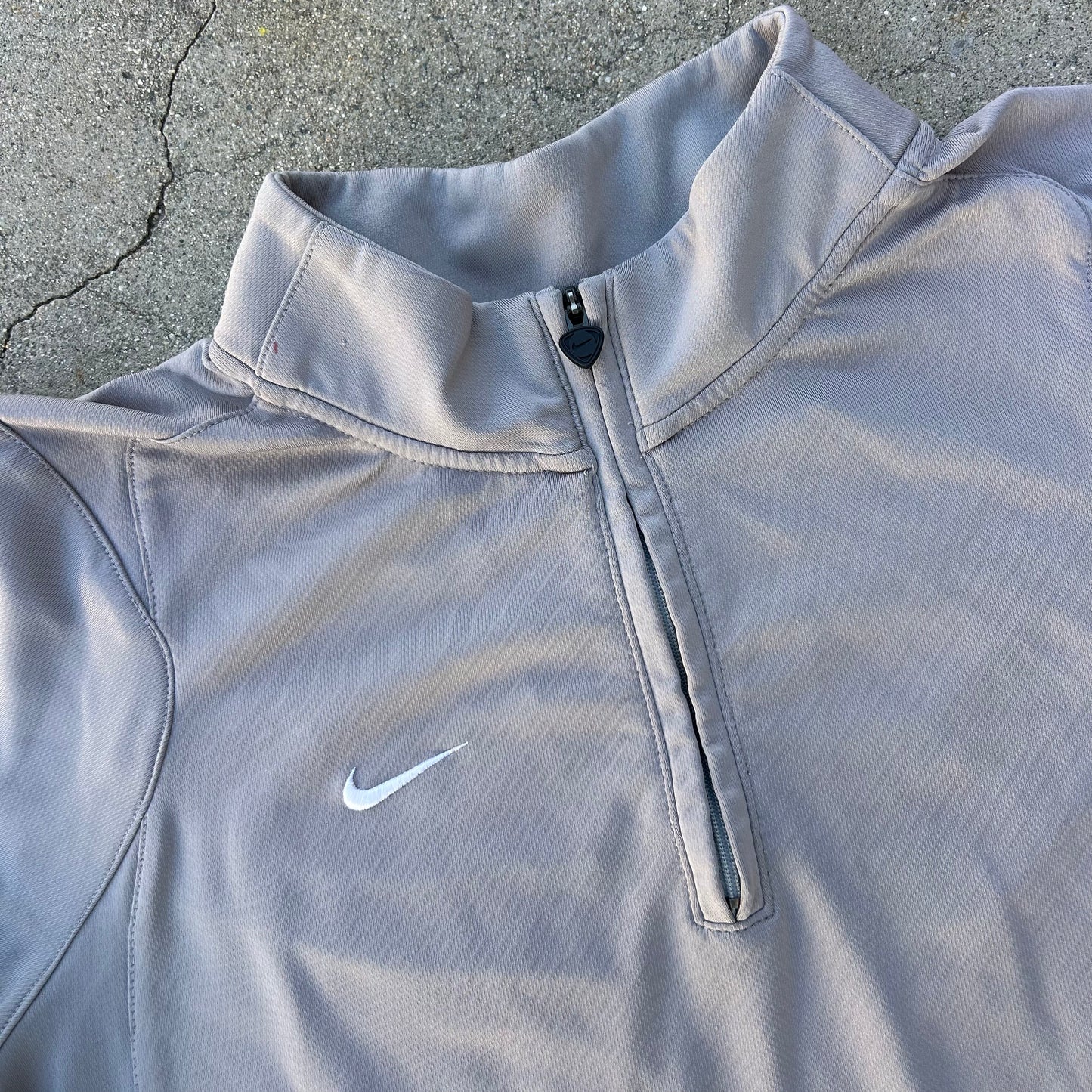 (Womens L) Y2K Nike Team Quarter-Zip Longsleeve