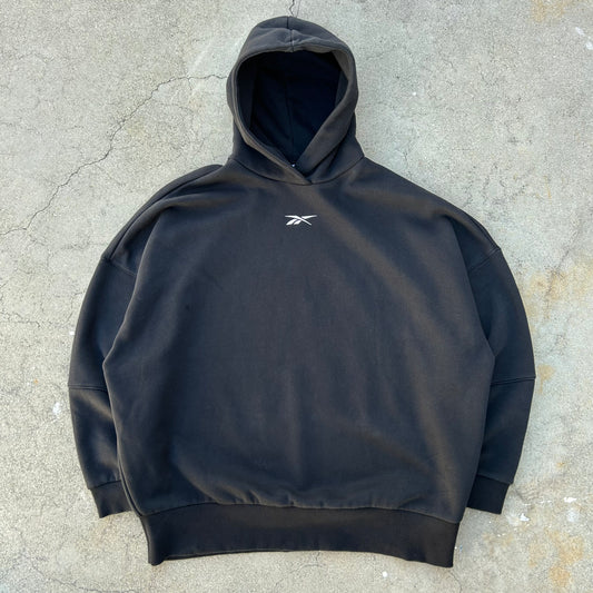 (L) Reebok Middle Logo Black Oversized Hoodie