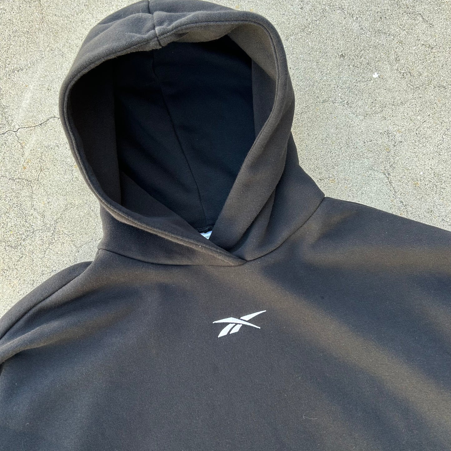 (L) Reebok Middle Logo Black Oversized Hoodie