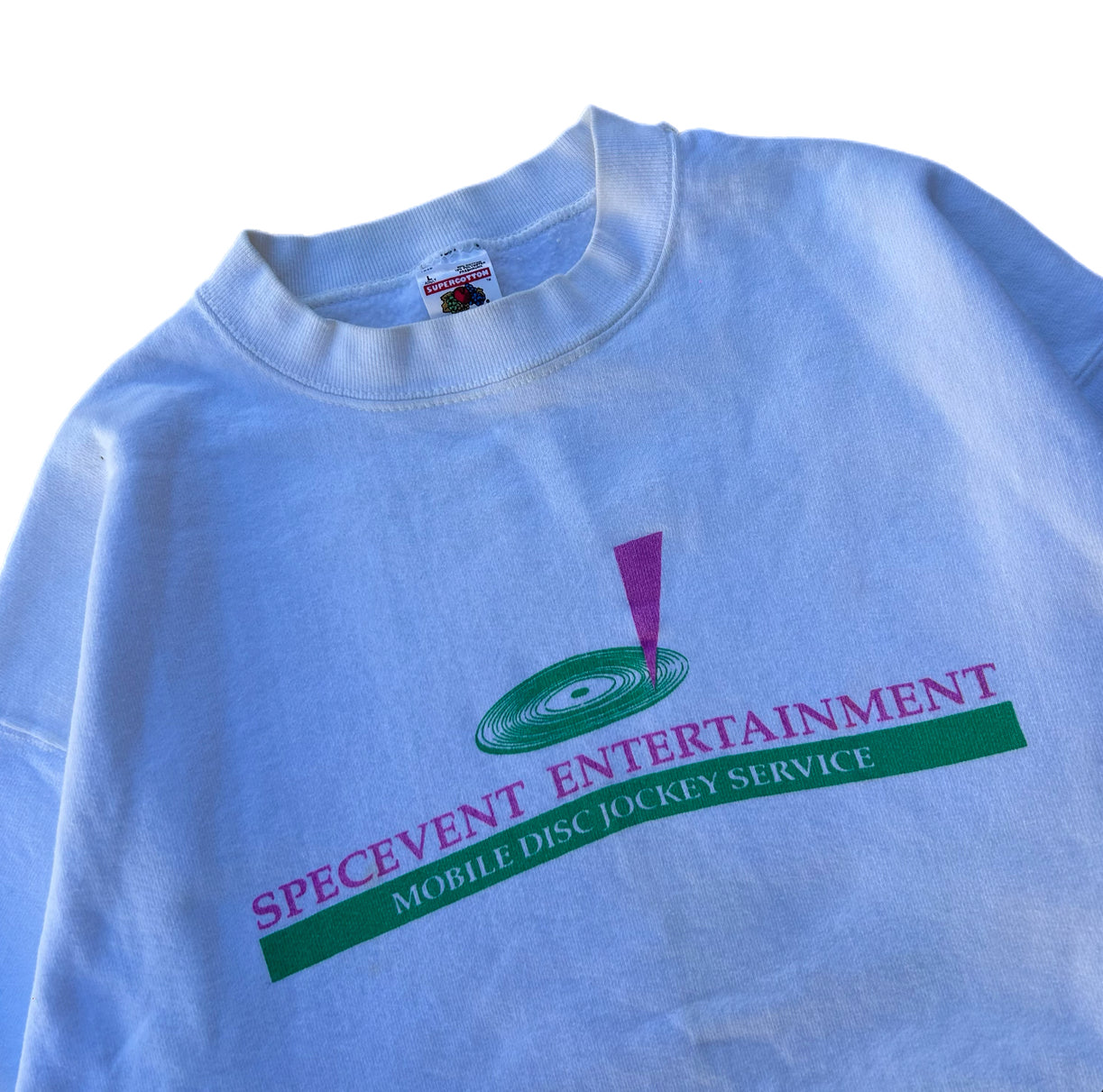 (L) 90s Specevent Entertainment White Crewneck