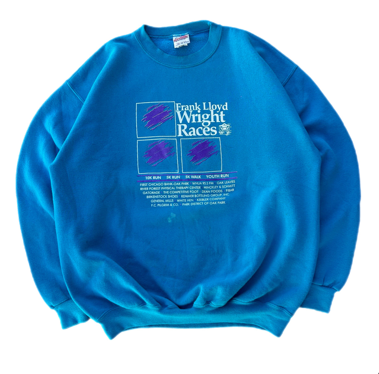 (XL) 90s Santee 'Wright Races' Blue Crewneck