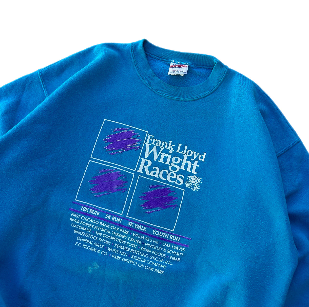 (XL) 90s Santee 'Wright Races' Blue Crewneck