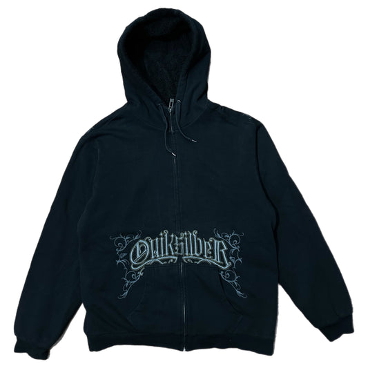 (XL) Quicksilver 2000s Retro Embroidered Black Jacket