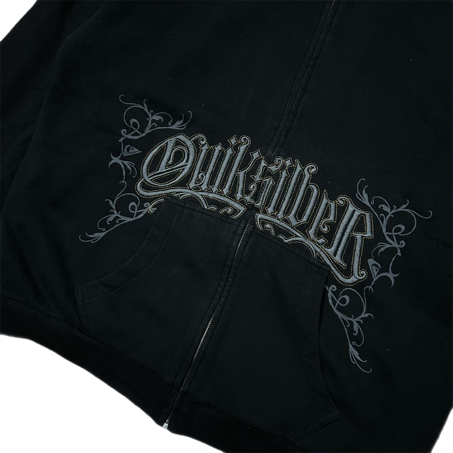 (XL) Quicksilver 2000s Retro Embroidered Black Jacket
